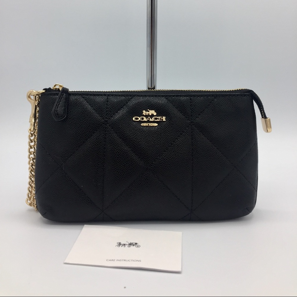 Coach Quilted Leather Wristlet Clutch Wallet Purse